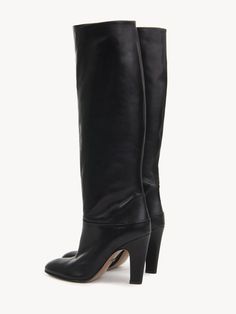 Chloé Eve Boot | Chloé US Classic Leather Sole Knee-high Boots For Winter, Classic Knee-high Boots With Leather Sole For Winter, Classic Winter Knee-high Boots With Leather Sole, Classic Knee-high Winter Boots, Chic Heeled Boots With Rubber Heel Cap For Fall, Calf Leather Heeled Boots For Work In Winter, Calf Leather Heeled Boots For Winter Workwear, Classic Winter Boots With Padded Heel, Winter Calf Leather Heeled Boots For Work