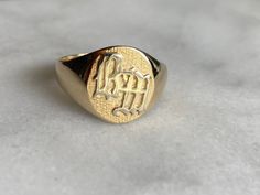 Heirloom Engraved Ceremonial Ring, Antique Etched Yellow Gold Rings, Gold Etched 14k Gold Signet Ring, Etched 14k Gold Signet Ring, Antique 14k Gold Etched Ring, Ceremonial 14k Gold Engraved Ring, Classic Gold Etched Signet Ring, Antique Etched Signet Ring For Anniversary, Etched 14k Gold Heirloom Ring