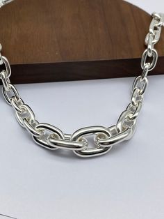 Heavy Silver Mens Necklace Mens Chunky Necklace Cable Chain 925 Sterling Sliver Handmade Necklace 925 Solid Silver PRODUCT DESCRIPTION -Materials:Silver 925 -Color:White silver,if you need Oxidized(Dark silver) color,please contact me. -Width:The biggest link is 17mm,then 16mm,13.5mm,11.5mm,10.5mm,10mm.The middle 9 links size are different width,others are 10mm.(Chain width can be Personalized) -Length:Any length (Can be personalized length) -Weigth:depends on the length.18inches is 170g. -Clasp Silver Chunky Classic Jewelry, Classic Silver Chunky Jewelry, Classic Chunky Silver Jewelry, Silver Sterling Chunky Chain Necklace, Silver Sterling Silver Chunky Chain Necklace, Silver Chunky Chain Necklace In Sterling Silver, Silver Chunky Chain Link Necklaces, Classic Silver Necklace With Chunky Chain, Silver Chunky Link Chain Necklace