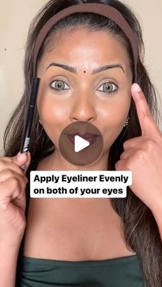 144K likes, 599 comments - diptisenthil on May 17, 2024: "Try this to apply Identical eyeliner on both eyes✌🏾 Follow me @diptisenthil for easy makeup tips✨ @nyxcosmetics epic liner . . . . . . #ultabeauty #brownskingirls #makeupforbrownwomen #nycblogger #newyorkmakeupartist #makeuphacks #indianmakeupartist #makeuptutorial #indianwedding #brownskinlipstick #njmakeupartist #kareenakapoor #makeuptransformation #brownskinmakeup #bollywood #glow". Indian Eyeliner Look, Easiest Way To Do Winged Eyeliner, Eyeliner Tips And Tricks, Inner Eye Highlight, Eyeliner Hacks For Beginners, Eyeliner Under Eye, Under Eye Liner, Mystical Makeup, Eye Makeup Concealer