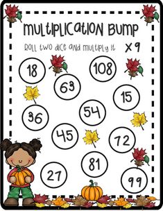 a printable fall math activity for students to practice addition and subtraction skills