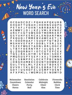 the new year's eve word search