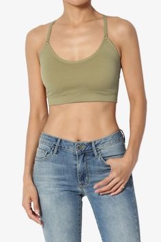 Dassie Padded Cross Back Bra Top Stretch Cropped Camisole With Built-in Bra, Casual Cropped Sports Bra With Built-in Bra, Spring Cami Sports Bra With Built-in Bra, Spring Strappy Sports Bra With Built-in Bra, Summer Cami Sports Bra With Built-in Bra, Strappy Stretch Tank Top With Built-in Bra, Versatile Summer Sports Bra With Tank Straps, Trendy Sports Bra With Built-in Bra For Spring, Versatile Sports Bra With Tank Straps For Summer