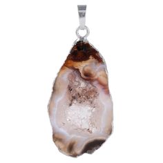 PRICES MAY VARY. Material:natural agate druzy,amethyst.Style:irregular,raw slice.Totally handmade jewelry,crystals are natural and vary in sizes,shapes,colors graduated from light to dark, they may have clear, white,beige,brown,tan,grey,black and earthy colors,you will receive one(s) similar as picture. Length for pendant: approx 0.5"-1.2"(36-48mm);Thinckness:0.1"-0.3"(5-7mm);hole diameter:approx 0.1"(5mm);length for chain:approx 22";metal:silver plated;weight:approx 6-15 grams ;quantity:1 pc(pa Raw Slice, Quartz Geode, Clear White, Druzy Agate, Earthy Colors, Crystal Collection, White Beige, Beige Brown, Healing Crystal