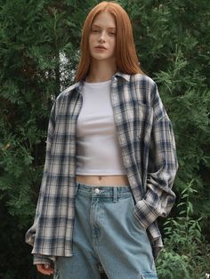 Composition : cotton 100%Country of Origin : Republic of Korea Casual Tops With Grid Pattern For Fall, Casual Plaid Flannel Shirt For Spring, Plaid Flannel Shirt For Spring, Summer Cotton Flannel Shirt For Everyday, Oversized Cotton Flannel Shirt For Everyday, Cotton Gingham Tops For Everyday, Casual Gingham Shirt For Fall, Summer Everyday Cotton Flannel Shirt, Everyday Summer Cotton Flannel Shirt