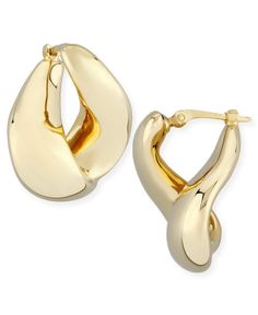 Stylish front to back fold over hoop earrings that will last a lifetime. Crafted in 14k yellow gold