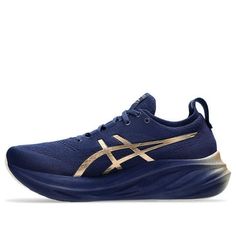 ASICS Gel-Nimbus 26 Sneakers 'Navy Silver Gold' 1011B946-400 Mens Casual Dress Outfits, Best Running Shoes, Mens Casual Dress, Men Clothes, Asics Gel, Mens Casual, Silver Gold, Running Shoes, Casual Dress