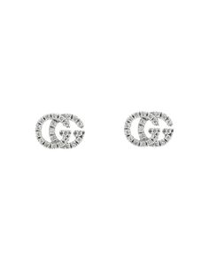 Gucci 18K White Gold Gg Running Diamond Stud Earrings Gucci White Gold Round Earrings, Gucci White Gold Jewelry For Anniversary, Gucci Sterling Silver Earrings For Formal Occasions, Gucci White Gold Sterling Silver Earrings, Elegant Gucci Sterling Silver Jewelry, Gucci Round Earrings For Formal Events, Gucci Round Earrings For Formal Occasions, Classic Gucci Earrings, Gucci White Gold Jewelry With Diamond Accents