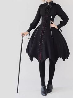 Plus Size Friendly-Black & Wine Red High Under Bust Waist Skirt with Straps Handkerchief Hemline Gothic Skirt For Winter Cosplay, Gothic Skirt For Cosplay In Winter, Gothic Skirt For Cosplay And Winter, Fall Cosplay Corset Dress, Fitted High-low Hem Skirt For Fall, Horror Punk Fashion, Skirt With Straps, Kawaii Hat, Red Overalls