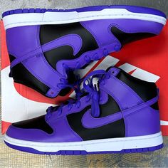 Selling A Pair Of Brand New In Box Pair Of Nike Dunk Hi Retro Leather Shoes! Psychic Purple / Black Men’s Us Us 10 / Uk 9 / Eu 43 Nike Id Dv0829-500 Please Check Size Before Purchasing. Click Add To Bundlebelow To Receive An Offer! Combine Items And Save On Shipping! Sporty Purple High-top Sneakers With Contrast Sole, Purple Leather Lace-up Custom Sneakers, Purple Sneakers With Rubber Sole For Streetwear, Purple Leather Sneakers With Rubber Sole, Purple High-top Sneakers With Rubber Sole For Streetwear, Sporty Purple Leather High-top Sneakers, Purple Streetwear Sneakers With Contrast Sole, Purple Sports Sneakers With Contrast Sole, Purple Sneakers With Contrast Sole For Sports