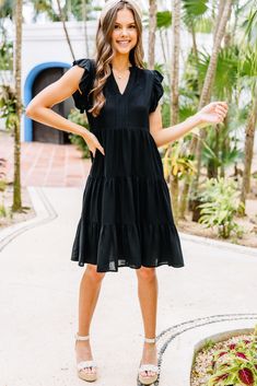 Make It Your Own Black Tiered Dress Text MINT to 90243 for 15% off Black Ruffled Dress For Summer, Black Summer Dress With Ruffles, Date Night Tiered Mini Dress With Ruffle Hem, Flirty Tiered Midi Dress For Brunch, Chic Tiered Dress For Date Night, Summer Tiered Mini Dress For Date Night, Elegant Tiered Mini Dress For Summer, Elegant Black Tiered Summer Dress, Flirty Tiered Summer Dress For Vacation