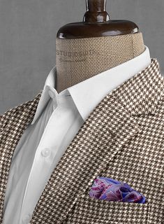 For your most important event, you demand excellent attire to make the occasion far more supreme. Crafted with wool, our Houndstooth Brown Tweed Jacket is designed with a houndstooth pattern that looks like small broken squares and brown color will capture your perfect depiction to the world and it also gives comfort at every wear. So grab this very elegant jacket that will make you look lavish on your day. 
 
Look Includes   Houndstooth Brown Tweed Fabric  Two Button Jacket Style  Notch Lapel Brown Tweed Suit, Elegant Suit, Tweed Suit, Elegant Jacket, Brown Tweed, Tweed Suits, Wool Crafts, Button Jacket, Tweed Fabric