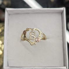 10kt Real Gold Heart Letter S Ring For Women Size 9 Weight 1.59gm Heart Part 13.5*13.5 Mm Yellow And Rose Gold Please Check The Picture Carefully To Understand The Size Of The Ring 100% Authentic 10kt Gold Not A Gold Filled Or Not A Gold Plated Never Change Color Or Never Fade Never Tarnish Comes In A Gift Box Number 15 Ring, E Initial Jewelry, Gold Rings With Initials For Valentine's Day, Valentine's Day Gold Rings With Initials, 14k Rose Gold Initial Ring For Anniversary, Personalized 14k Gold Initial Ring For Valentine's Day, Valentine's Day Personalized 14k Gold Initial Ring, Valentine's Day Yellow Gold Initial Ring, 14k Gold Initial Ring For Valentine's Day