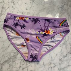 Basic Pantie Shape With Rainbow & Beach Graphic Designs. Never Used, Practically New And Clean Condition. From Old Navy. Lavender Stretch Swimwear For Summer, Rainbow Beach, Navy Purple, Purple Orange, Graphic Designs, Orange And Purple, Womens Swim, Color Orange, Old Navy