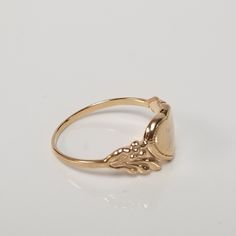 "Thanks for shopping our vintage estate store. We tend to sell well below wholesale and truly hope you enjoy all of our items. Many of the items are one of a kind, so please enjoy scrolling through the pictures and hopefully something will catch your eye. Brown spots are from camera or reflections. Estate 14k yellow gold monogram cursive capital V heart ring. Custom made ring for our shop. Ring size: 3 Setting: 7.5mm 1/4\" to 3/8\" Band width: 1.4mm Weight: .90 gram Marked 14k and it's sweet. On Vintage Gold Initial Ring Stamped 14k, 14k Gold Engraved Signet Ring Collectible, Engraved 14k Gold Signet Ring Collectible, Vintage Gold Engraved Ring, Tarnish Resistant, Vintage White Gold Signet Ring Stamped 14k, Vintage Gold Engraved Tarnish-resistant Ring, Vintage Gold Engraved Ring Tarnish Resistant, Heirloom Collectible 14k Stamped Signet Ring, Gold Oval Initial Ring Stamped 14k