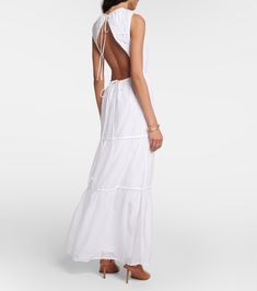 Emme Tiered Cotton And Silk Dress in White - SIR | Mytheresa Flowy Tiered Dress For Daywear, Flowy Tiered Skirt Dress For Daywear, Daywear Tiered Sundress, Elegant Tiered Skirt Beach Dress, White Breezy Tiered Maxi Dress, Elegant Tiered Maxi Dress For Beach, Elegant Tiered Skirt Maxi Dress For Beach, Chic Cotton Tiered Maxi Dress, Elegant Beach Maxi Dress With Tiered Skirt