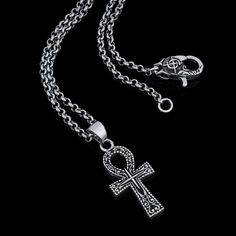 The Ankh symbol or “Key of Life”, is an Ancient Egyptian symbol that represents eternal life. Handcrafted from solid silver its unique design is also associated with protection and good fortune to those who possess it. Handcrafted Sterling Silver pendant and clasp. Comes on a 55cm x 2.5mm gauge stainless-steel cable-chain. Symbolic Engraved Ankh Jewelry, Symbolic Stainless Steel Pendant Jewelry, Spiritual Stainless Steel Pendant Jewelry, Spiritual Stainless Steel Nickel-free Jewelry, Spiritual Ankh Necklace Hallmarked, Symbolic Hallmarked Cross Jewelry, Symbolic Metal Cross Necklace, Stainless Steel Amulet Pendant Jewelry, Symbolic Sterling Silver Cross Necklace