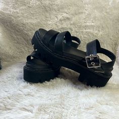 New Without Tags. Never Worn. Pet Free/Smoke Free Home. Edgy Sandals, Chunky Platform Sandals, Hiking Sandals, Chunky Sandals, Chunky Platform, Leg Warmers, Platform Sandals, Women's Shoes Sandals, Black Color