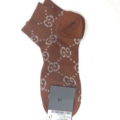 * Gg Pattern Ankle Socks * Color Is Brown With Glitter Grey Gg's * Size Small, Length Is Apprx. 10" * Gucci Code #631451 * Includes Gucci Tags. * Made In Italy Designer Stockings, Metallic Socks, Beige Socks, Net Stockings, Glitter Socks, Green Socks, Footless Tights, Blue Socks, Gucci Accessories