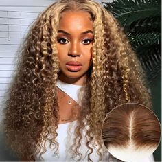 UNice Highlights Blonde Glueless Wear and Go Wigs Curly Pre Cut Lace Human Hair Urban Reign, Tempo Music, Highlight Blonde, Hair Extension Care, Honey Blonde Highlights, Virgin Hair Wigs, Curly Lace Front Wigs, 360 Lace Wig, Fashion Hairstyles