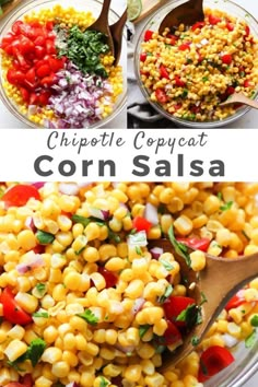 corn salad with cilantro, red onion and green onions