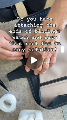 Join Binding Ends, Quilters Bag, Moving Straps, Quilt Binding Tutorial, Binding Tutorial, Sewing Easy Diy, Sewing Alterations