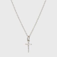 Read reviews and buy Sterling Silver Pave Cubic Zirconia Cross Pendant Necklace - A New Day™ Silver/Clear at Target. Choose from contactless Same Day Delivery, Drive Up and more. Cloud Shoes, Silver Cross Necklace, Sterling Silver Cross Necklace, Dragonfly Jewelry, Memorial Necklace, Cubic Zirconia Earrings, Womens Clothes, Zirconia Earrings, Western Jewelry