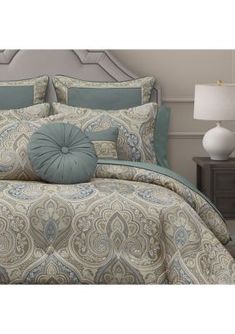 the comforter is neatly made and ready to be used in any room or bed