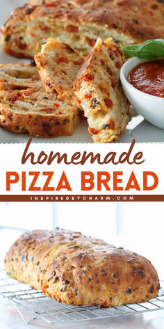 Your new favorite appetizer for dinner! Cheesy and loaded with toppings, this homemade pizza bread recipe is so delicious in every bite. Check out how to serve this pizza loaf for a perfect party snack food! Homemade Pizza Bread, Christmas Breads, Christmas Bread Recipes, Pizza Bread Recipe, Bread Machines, Christmas Appetizer, Christmas Bread, Christmas Recipes Easy, Meat Pies