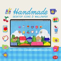 the front cover of handmade desktop icons and wallpapers for children's rooms