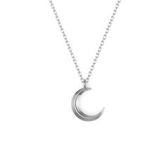 The Astria Luna Pendant features a crescent moon with beveled edges. This simple but elegant pendant belongs to our Astria collection, which is dedicated to the strength we draw from the greater cosmos. Recycled metals Handcrafted and made-to-order Minimalist Moon-shaped Adjustable Jewelry, Minimalist Adjustable Moon-shaped Jewelry, Minimalist Jewelry With Moon Charm, Celestial Crescent Necklace For Everyday, Everyday Celestial Crescent Necklace, Minimalist Crescent Necklaces For Everyday, Everyday Minimalist Crescent Necklaces, Modern Sterling Silver Moon-shaped Jewelry, Modern Sterling Silver Moon Jewelry