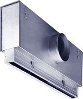 an exhaust fan mounted on the side of a wall in front of a white background