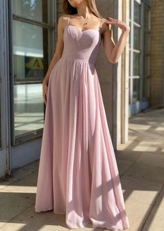 Pink Chiffon Bridesmaid Dress For Banquet, Pink Chiffon Dress For Prom Banquet, Pink Chiffon Dress For Banquet, Pink Sleeveless Bridesmaid Dress With Sweep Train, Pink Fitted Chiffon Dress For Prom, Pink A-line Chiffon Bridesmaid Dress, Pink Sleeveless Chiffon Bridesmaid Dress, Sleeveless Pink Chiffon Bridesmaid Dress, Pink Sleeveless Chiffon Dress For Banquet