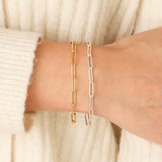 This gold paperclip chain bracelet is a great addition to your everyday jewelry collection! It will be your new go-to statement bracelet. Wear this gold bracelet alone or stack with other chic bracelets. Pair with Laurent Necklace. Gold filled chain Link Size - 3.7 x 13.2 mm Lobster clasp Nickel-free Paperclip Chain Link Bracelet, Minimalist Chunky Chain Bracelet, Chic Adjustable Paperclip Link Bracelet, Everyday Minimalist Chunky Chain Bracelet, Chic Oval Link Paperclip Bracelet, Chic Everyday Chain Bracelet With Solid Link, Chic Paperclip Chain Link Bracelet With Adjustable Chain, Modern Gold Chain Paperclip Bracelet, Everyday Paperclip Gold Bracelet