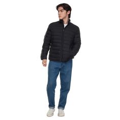 Stay warm and stylish with our Rokka&Rolla Men's Light Packable Puffer Jacket. Designed with an elastic waist and cuffs for a snug fit, this jacket features snap pockets and inside pockets for secure storage. The stand-up collar adds a touch of sophistication, while the soft material ensures all-day comfort. Easily packable into its own pouch, this jacket is perfect for on-the-go convenience. Packable Jacket, Cuffed Jeans, Shipt Shopper, Trucker Jacket, Puffer Jacket, Soft Material, Stay Warm, Jean Jacket, Snug Fit