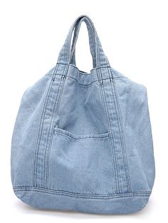 Indulge in the timeless elegance of our Vintage Solid Denim Spliced Shoulder Bag Handbag. Crafted with premium denim and featuring a unique spliced design, this bag effortlessly combines style and functionality. Perfect for any occasion, it's the perfect accessory to elevate your look. Item Code: 7557473763390 Material: Canvas Pattern: Solid Highlight: Spliced.Large Capacity Size: 52*19.5*33cm Tas Denim, Big Tote Bags, Diy Denim, Hand Bags For Women, Denim Handbags, Fabric Handbags, Denim Shoulder Bags, Denim Tote Bags, Jeans Fabric