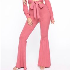 It’s New Whit Tags High Waist Flare Leg Pant Stretch 80% Polyester 15% Rayon 5% Spandex Made In U.S.A Chic Ribbed Elastane Bottoms, Spring Ribbed Elastane Pants, Ribbed High Waist Pants, Spring Ribbed Elastane Bottoms, Wide Leg Stretch Jumpsuits And Rompers For Loungewear, Stretch Wide Leg Jumpsuits For Loungewear, High Waist Solid Ribbed Bottoms, Spring Stretch Trousers Jumpsuits And Rompers, Spring Stretch Jumpsuits And Rompers Trousers