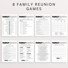 the family reunion game is shown in black and white