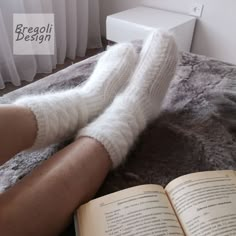 Very soft and warm socks. Socks will keep your feet warm in cold weather. Composition: 80% angora (rabbit) yarn. 20% antipilling fiber SIZE: EU 36-37 (22-23 santimeters) - US 5-6 (8.7-9.1 inch) EU 38-39 (24-25 santimeters) - US 7-8 (9.5-9.8 inch) EU 40-41 (26-27 santimeters) - US 9-9.5 (10.2-10.6 inch) EU 42-43 (28-29 santimeters) - US 9.5-10 (11.02-11.41 inch) EU 44-45 (30-31 santimeters) - US 11-11.5 (11.81-12.2 inch) This is a great gift for a loved one. I have already thought for you and hav Cozy Thick White Socks, Angora Socks, Photoshoot Clothing, Long White Socks, Socks Fuzzy, Sock Slippers, Cozy Clothes, Cable Knit Socks, Slouch Socks