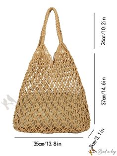 Bird in Bag - Designer Straw Bag, Medium Size, for Beach Vacation Beige Shoulder Bag For Beach Shopping, Beige Shoulder Bag For Beach Season Shopping, Beige Beach Season Shopping Bag, Beach Season Shopping Hobo Shoulder Bag, Sand-colored Travel Bags For Beach Season, Beige Pouch Bag For Summer, Beige Pouch Hobo Bag For Summer, Summer Beige Hobo Bag Pouch, Beige Summer Hobo Pouch Bag