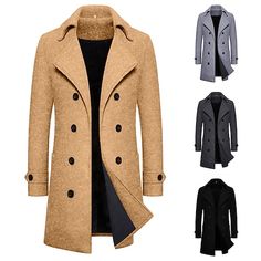 Season:Fall  Winter; Fabric:Polyester; Sleeve Length:Long Sleeve; Gender:Men's; Style:Streetwear,Fashion,Casual; Occasion:Outdoor,Going out,Daily Wear; Placket:Double Breasted; Function:Warm; Pattern:Plain; Neckline:Lapel; Outerwear Type:Long Trench Coat,Winter Coat,Peacoat,Overcoat; Listing Date:09/12/2023; Bust:; Length:; Shoulder Width:; Sleeve: Men's Trench Coat, Winter Trench Coat, Trench Coat Men, Mens Winter Coat, Long Trench, Long Trench Coat, Outerwear Outfit, Fashion Streetwear, Clothing Apparel