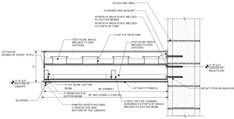 an architectural drawing showing the details for a wall and flooring system, including different types of materials