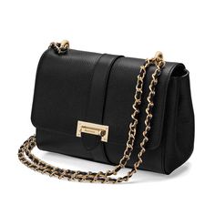 Small Lottie Bag in Black Pebble from Aspinal of London Side Bags For Women, Classy Purses, Spring Purses, Beautiful Wardrobe, Trending Handbags, Trendy Purses, Tas Bahu, London Bags, Ladies Bag