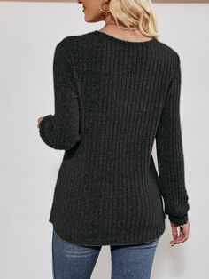 V-Neck Ribbed Long Sleeve Top – BELLATRENDZ Solid Ribbed Stretch Top, Ribbed Solid Stretch Tops, Solid Stretch Ribbed Tops, Stretch Solid Ribbed Top, Casual Ribbed High-stretch Knit Top, Casual High-stretch Ribbed Knit Top, Casual High Stretch Sweater, Winter Stretch Top With Ribbed Neckline, Stretch Top With Ribbed Neckline For Winter