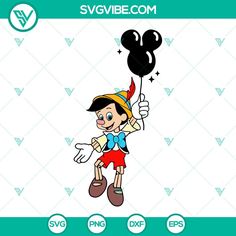 an image of mickey mouse holding a balloon