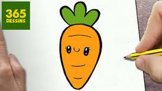 a person holding a pencil and drawing a cartoon carrot