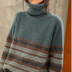 Nordic Knit Tops For Fall, Fall Nordic Knit Tops, Nordic Style Knitted Tops For Fall, Warm Brown Knit Tops, Cozy Warm Brown Top, Nordic Style Knit Tops For Winter, Nordic Knit Tops For Winter, Nordic Style Warm Sweater For Fall, Warm Nordic Sweater For Fall