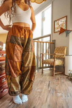 Thai Hippie Patchwork Cotton Joggers, Patchwork Drawstring Clothing, Unique Pants, Boho Design, Free Spirit Style, Men's Women's Hippie Pant - Etsy Vetement Hippie Chic, Patchwork Joggers, Hippie Fits, Looks Hippie, Unique Pants, Pants Boho, Estilo Hippy, Mode Hippie, Earthy Outfits