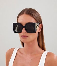 Gucci Women's GG1254S 55mm Oversize Black Butterfly Sunglasses | Dillard's Big Chunky Black Sunglasses, Luxury Black Sunglasses, Gucci Sunglasses Women 2022, Gucci Sun Glasses Woman 2022, Gucci Acetate Sunglasses With Tinted Lenses, Gucci Tinted Acetate Sunglasses, Trendy Gucci Acetate Sunglasses, Xxl Sunglasses, Big Sunglasses Women