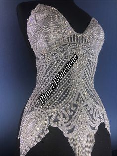 Rhinestone and crystal bodice applique Glamorous Fitted Bedazzled Tops, Glamorous Bedazzled Fitted Tops, Fitted Rhinestone Tops For Wedding, Fitted Silver Tops With Rhinestones, Silver Embellished Tops For Wedding, Bodice Applique, Wedding Applique, Purple Rhinestone, Gorgeous Shoes